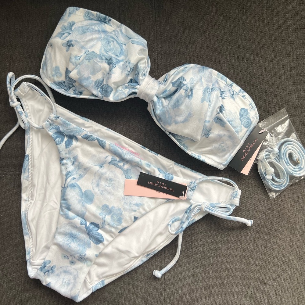 Victoria’s Secret Swim 
Bow Bandeau Bikini Top + Side-Tie Bikini Bottom